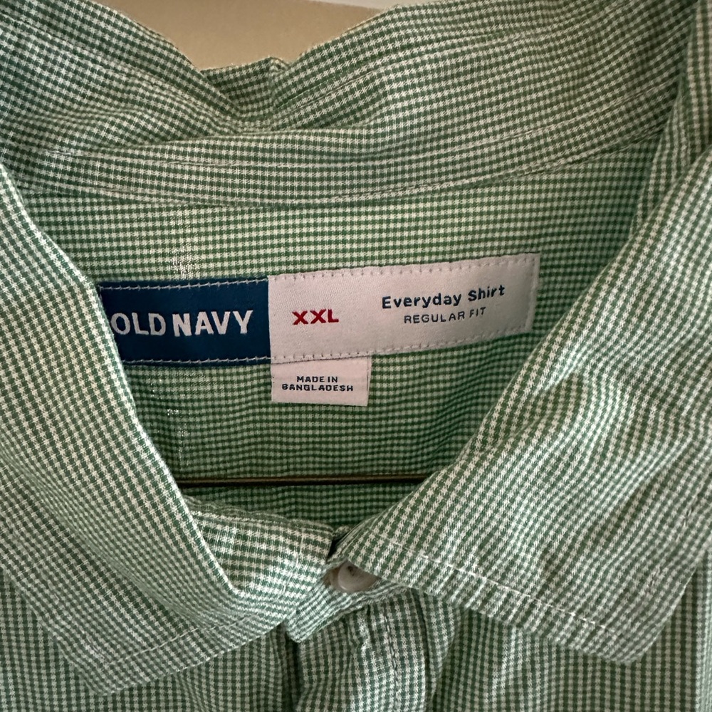 Old Navy Men's Green Gingham Shirt
